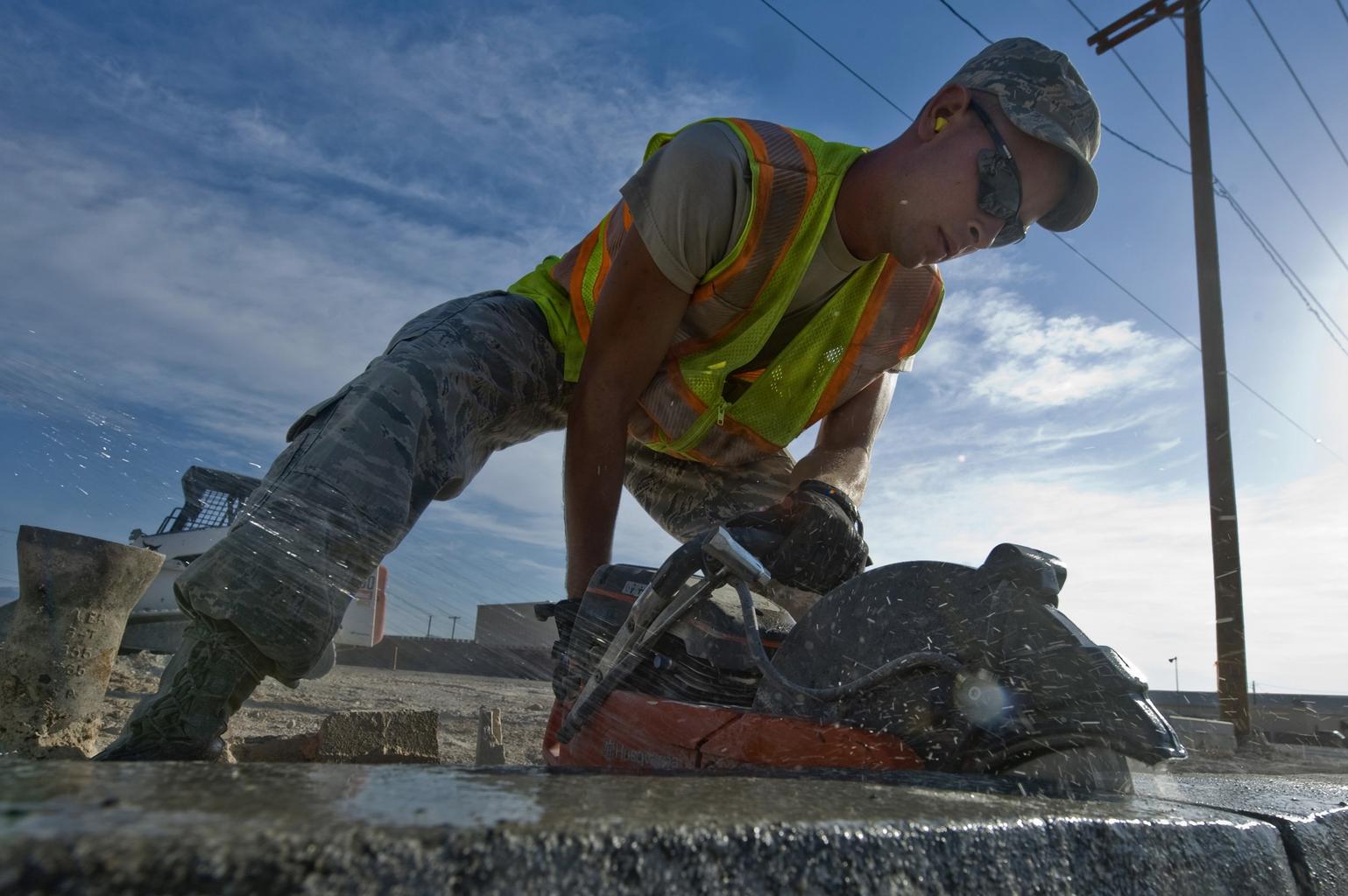 Concrete cutting on a job site